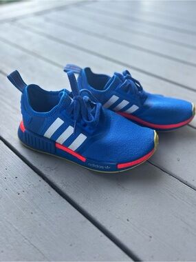 adidas Unisex Royal Blue Sneakers with White Stripes and Neon Accents